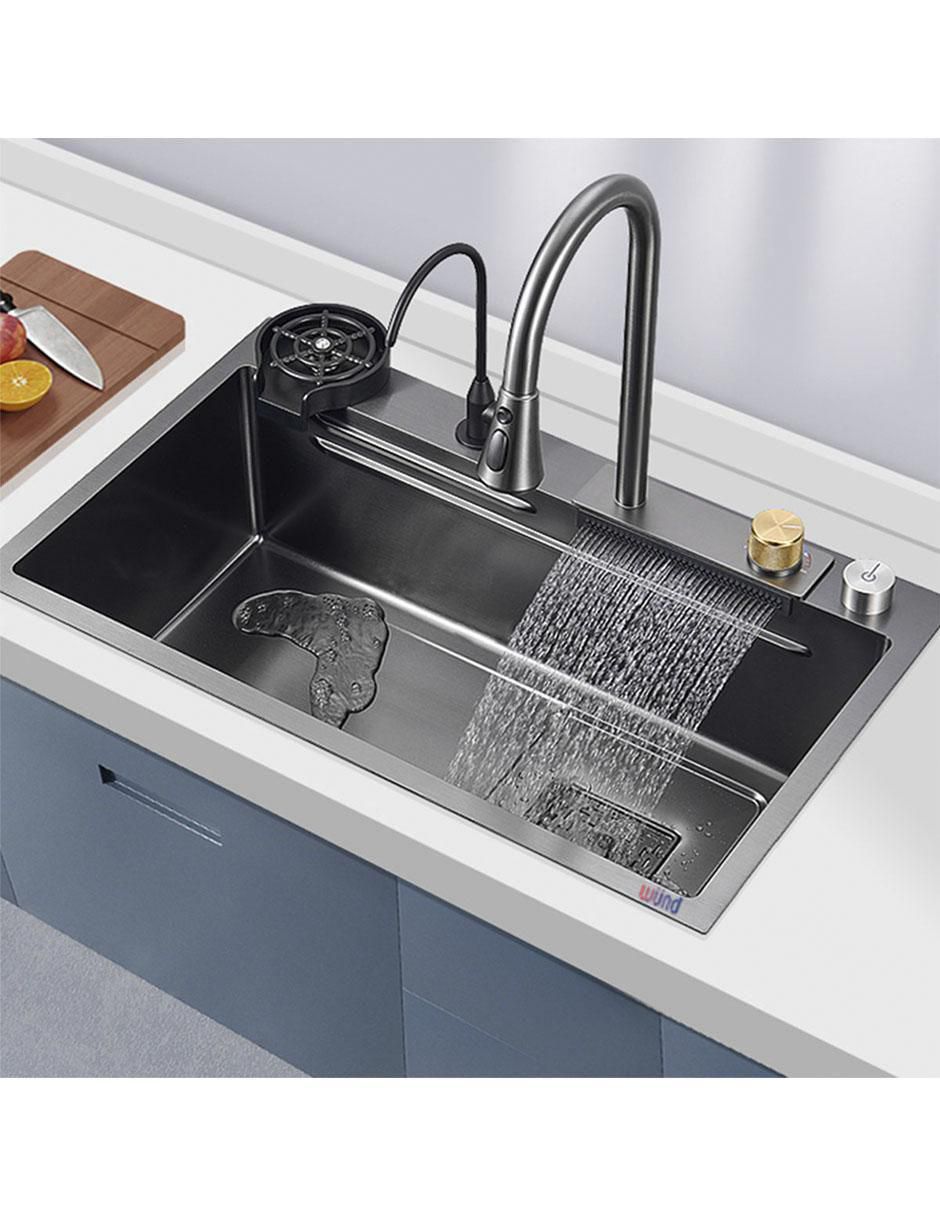 Tarja de acero inoxidable con escurridor derecho W54ND 4