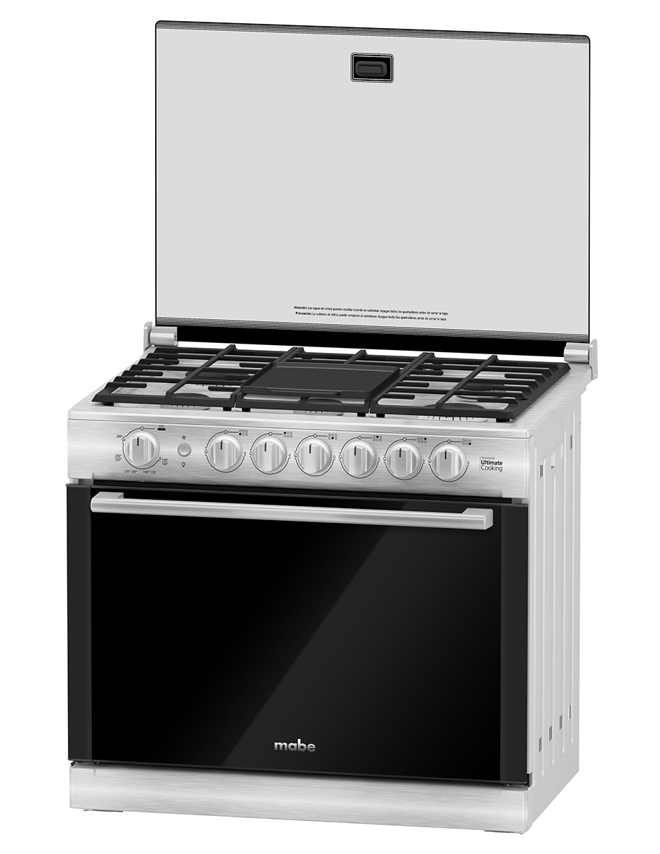 Combo estufa empotrable a gas lp Mabe 80 cm XOC80750CMPUV80 de 6 quemadores + campana