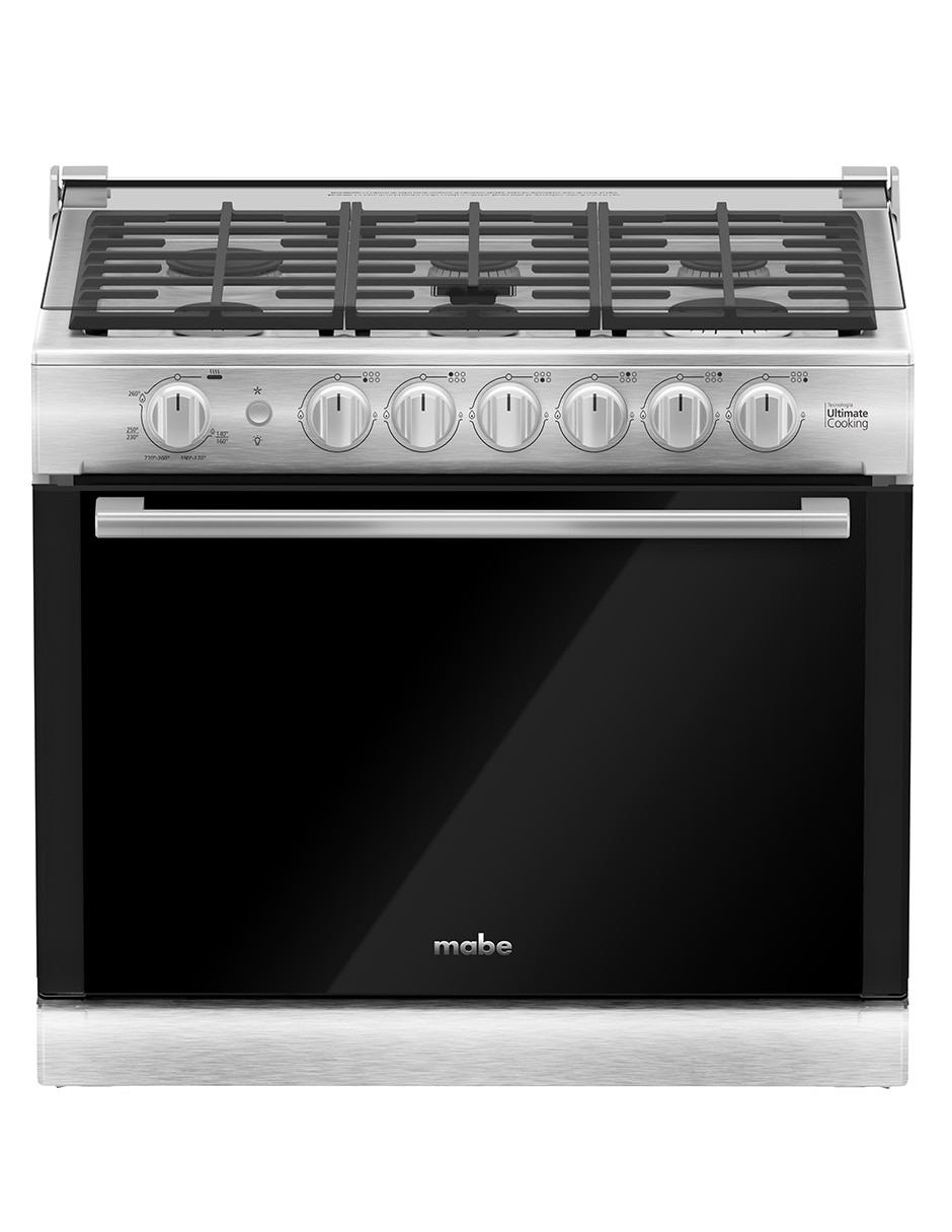 Combo estufa empotrable a gas lp Mabe 80 cm XOC80750CMPUV80 de 6 quemadores + campana
