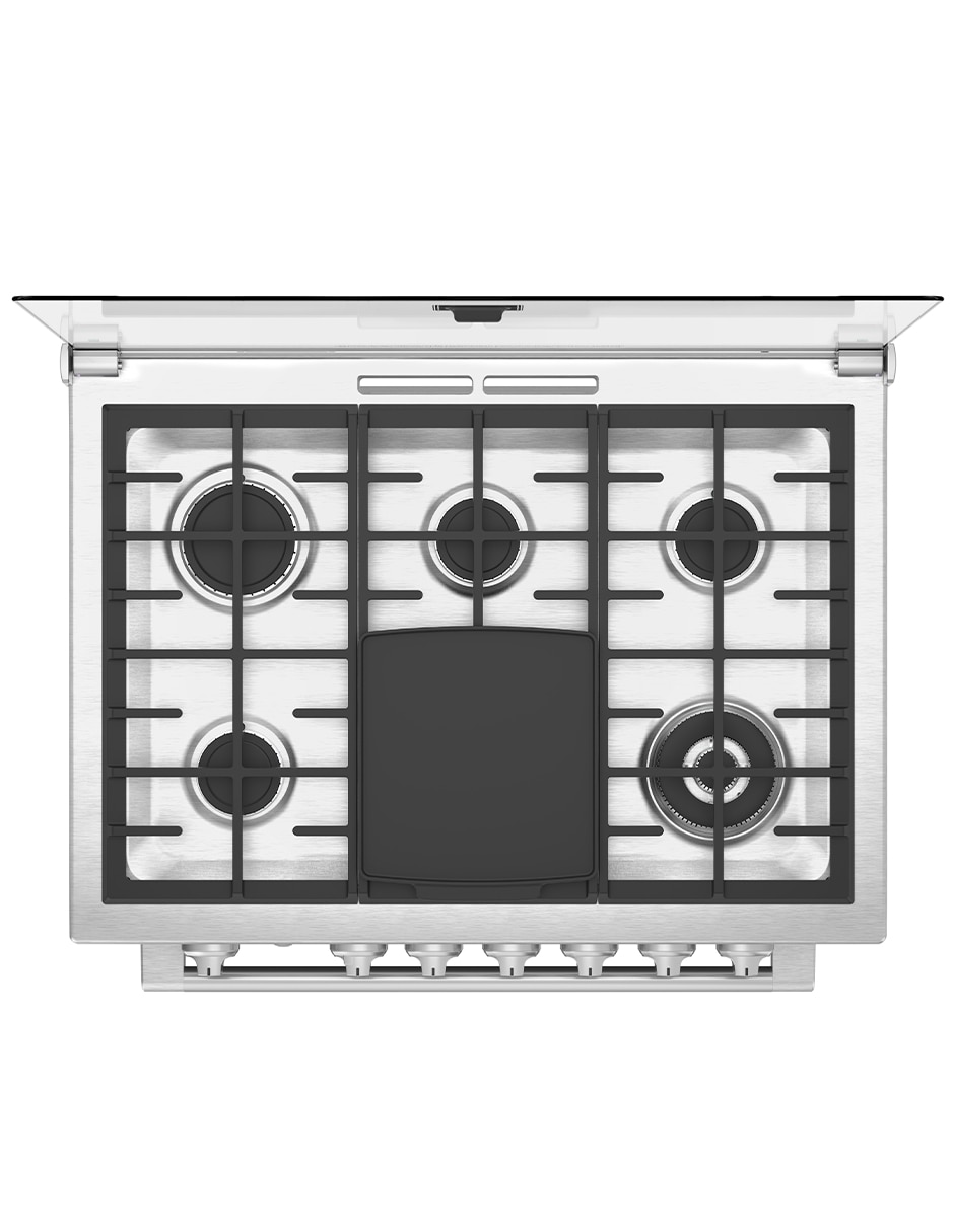 Combo estufa empotrable a gas lp Mabe 79.20 cm XOC80802CMPUV80 de 6 quemadores + campana