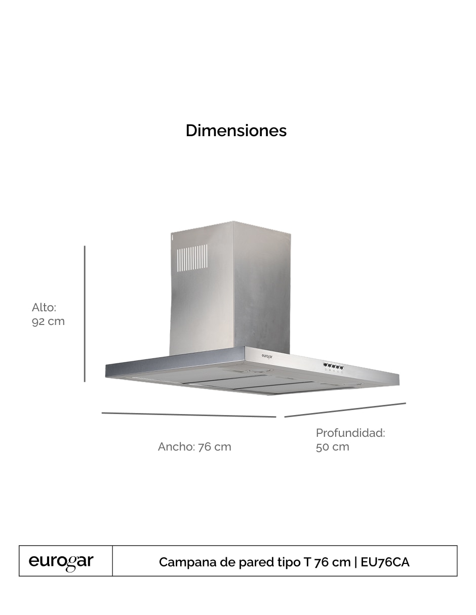 Campana de pared EU76CA de acero inoxidable 5