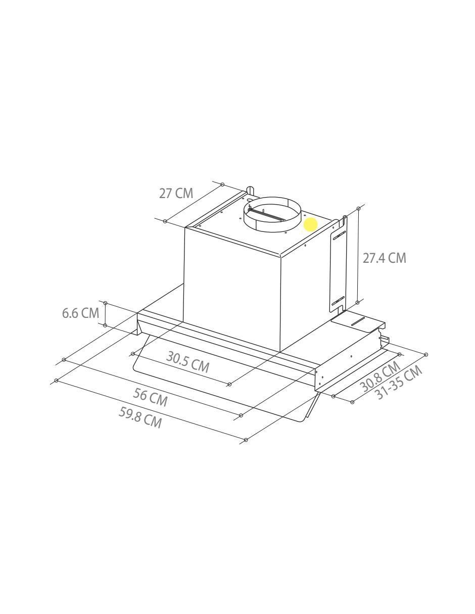 Campana de pared Tecnolam POLLUX.AC60 de acero inoxidable