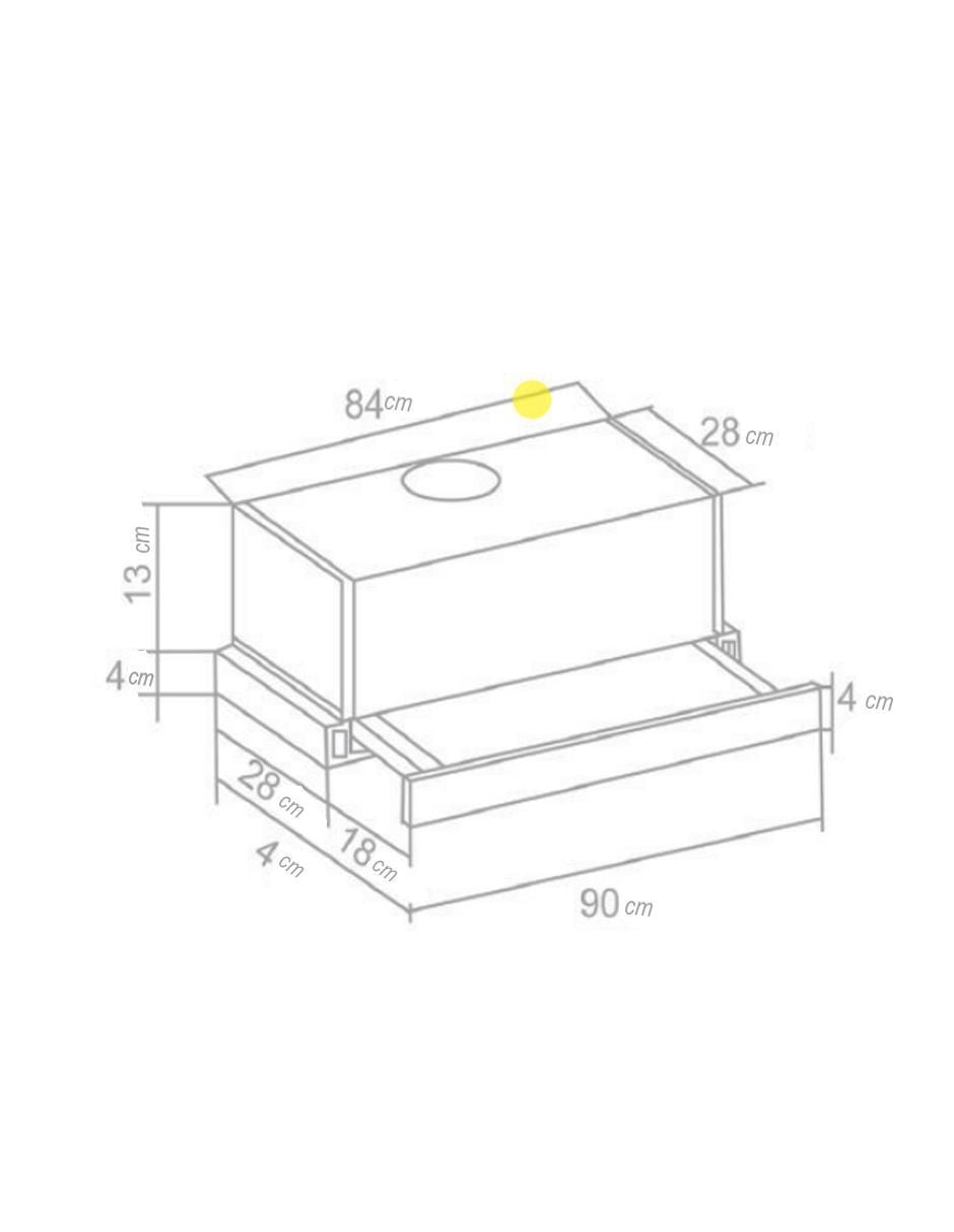 Campana de pared Tecnolam SLIDER.AC90 de acero inoxidable