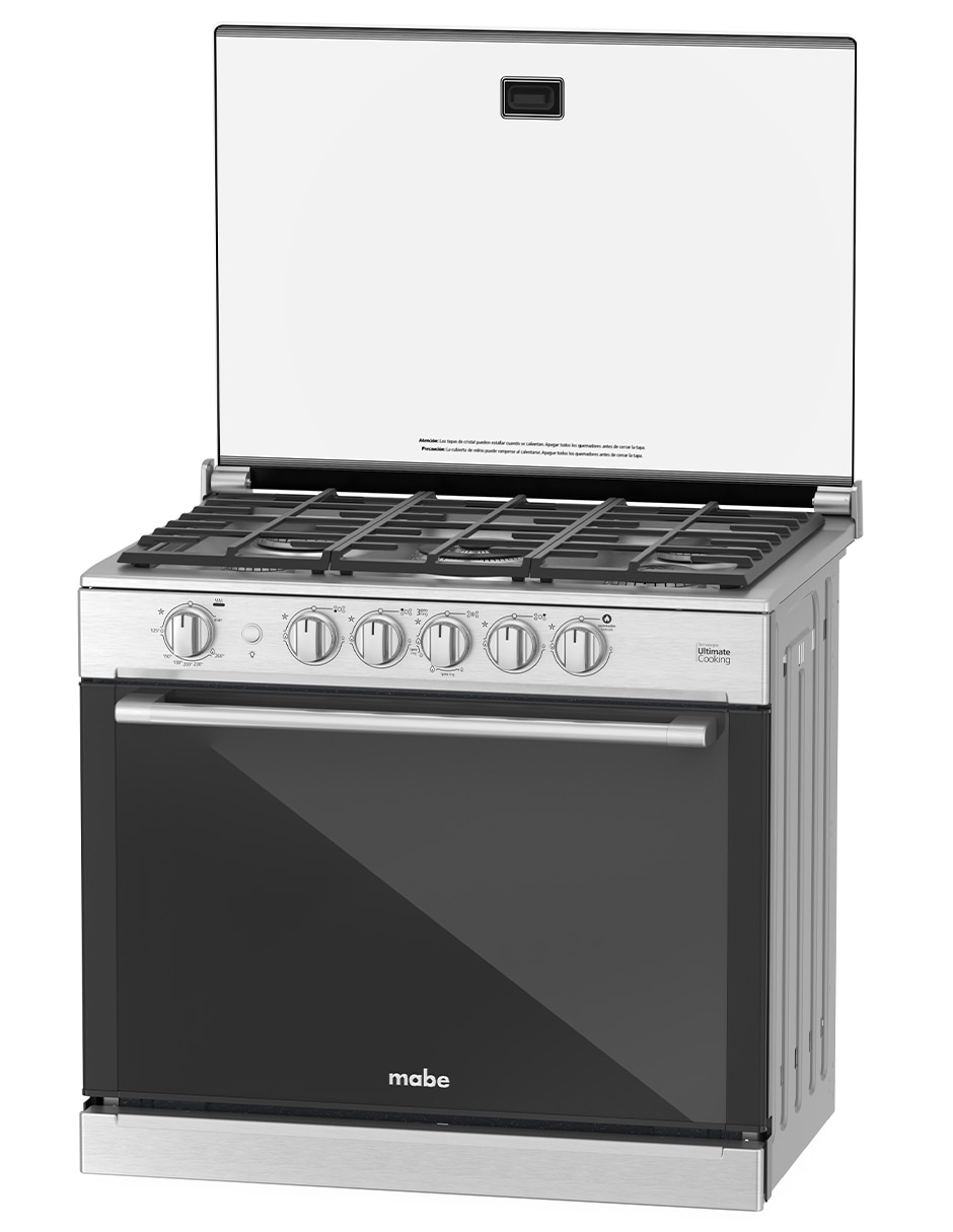 Combo estufa empotrable a gas lp Mabe 79.20 cm XOC80800CMPU80 de 5 quemadores + campana