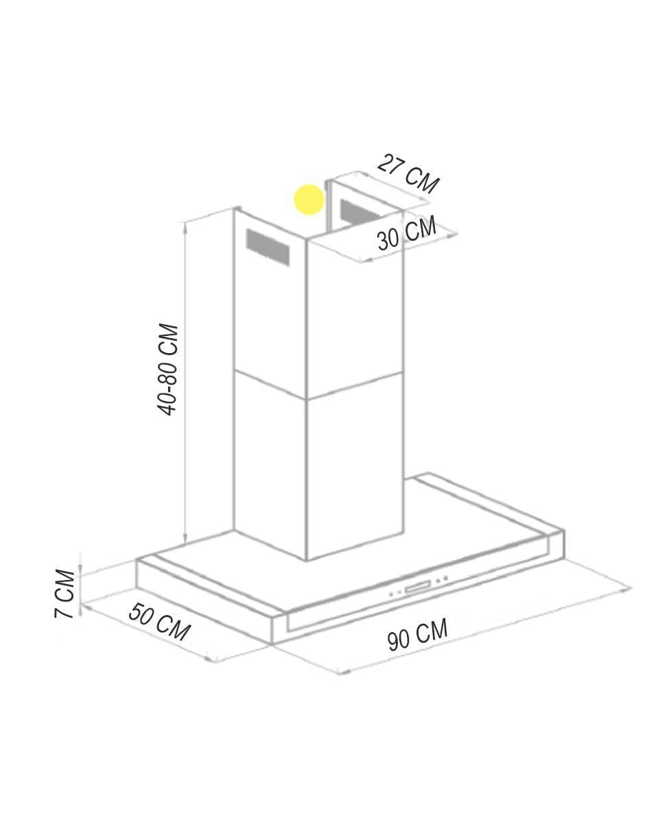 Campana de pared Tecnolam ORION.AC90 de cristal templado