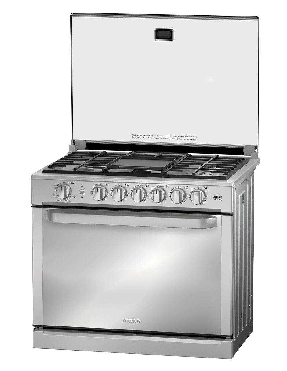 Combo estufa empotrable a gas lp Mabe 79.20 cm MA0C805003CMP80 de 6 quemadores + campana