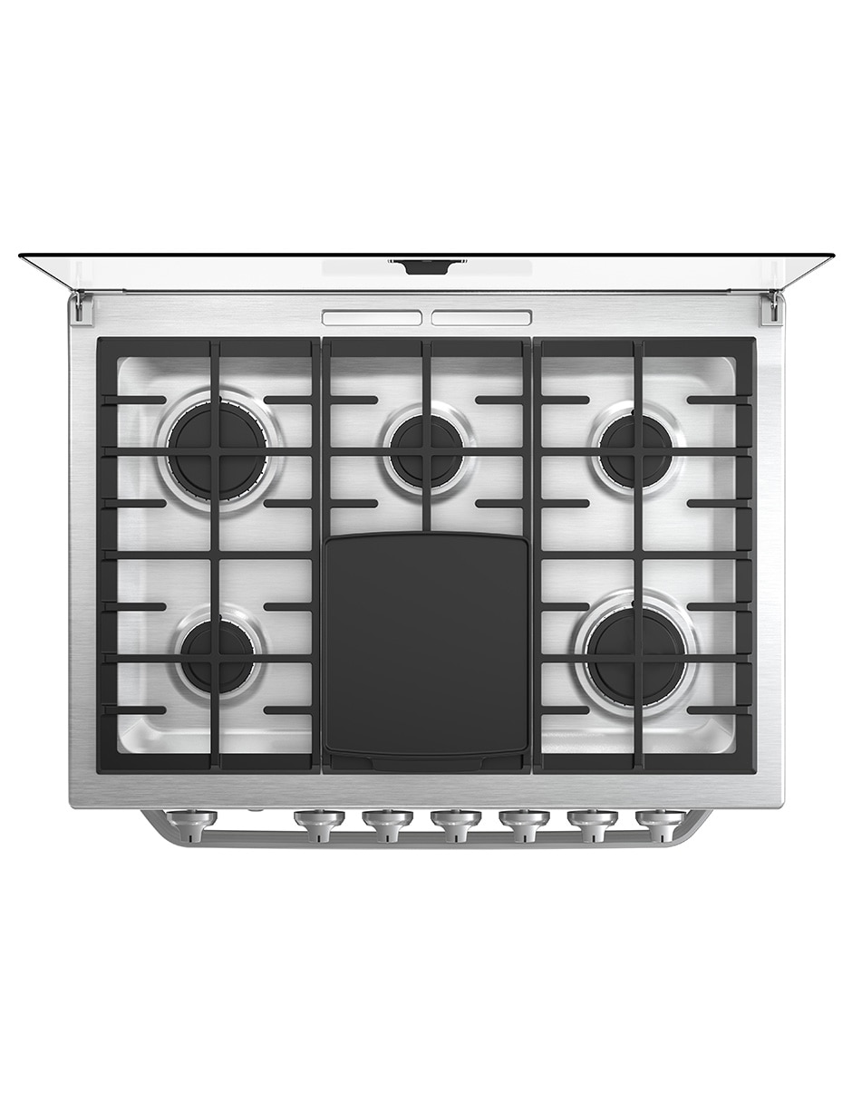 Combo estufa empotrable a gas lp Mabe 79.20 cm MA0C805003CMP80 de 6 quemadores + campana