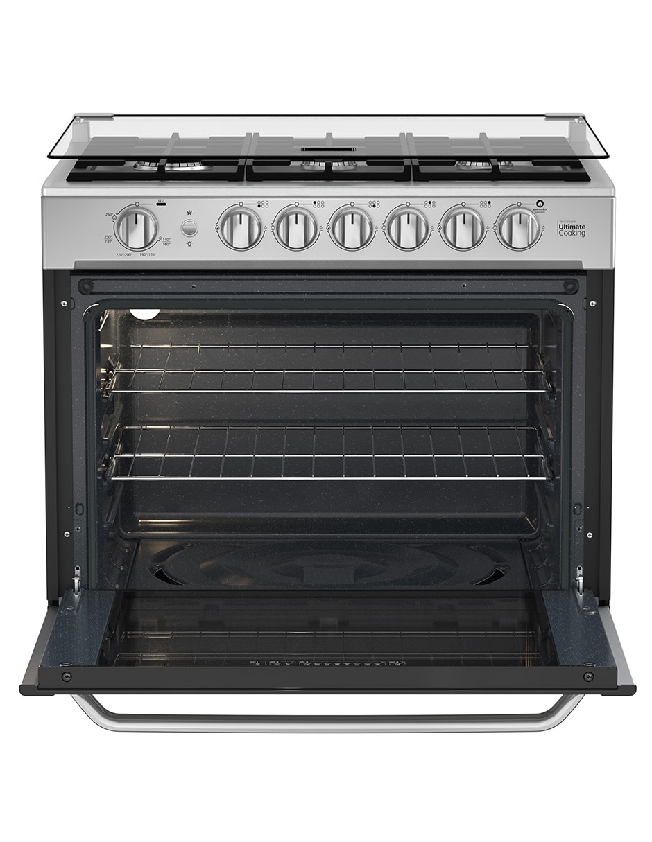 Combo estufa empotrable a gas lp Mabe 79.20 cm MA0C805003CMP80 de 6 quemadores + campana