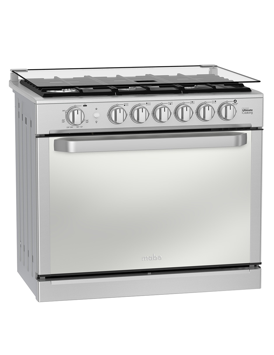 Combo estufa empotrable a gas lp Mabe 79.20 cm MA0C805003CMP80 de 6 quemadores + campana