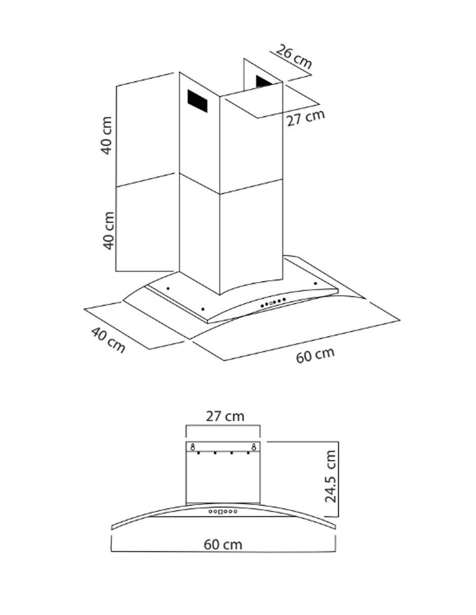 Campana de pared KCP60560 de acero inoxidable 4