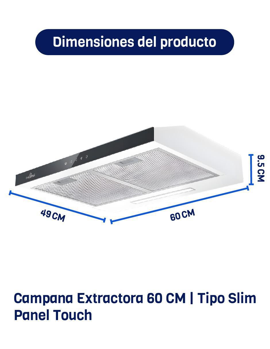 Campana de pared Naesi AN503 de acero inoxidable
