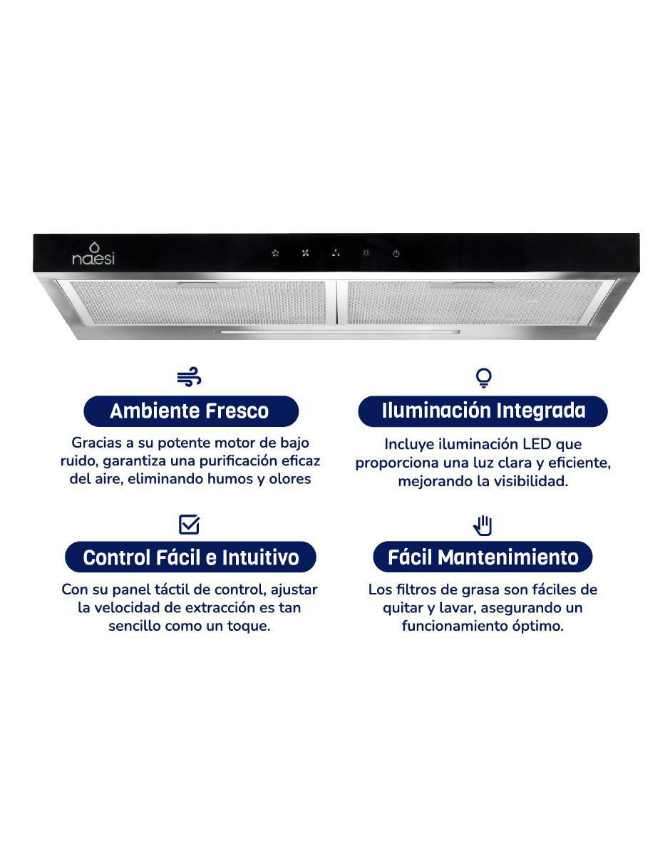 Campana de pared Naesi AN503 de acero inoxidable