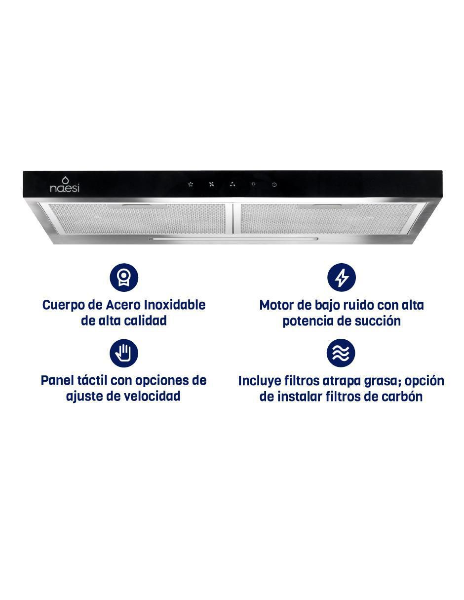 Campana de pared Naesi AN504 de acero inoxidable