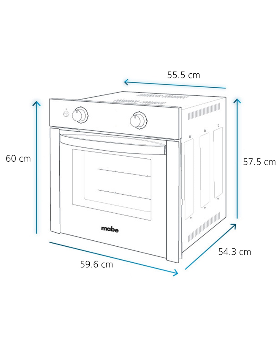 Horno a gas LP Mabe HM6027GWAI0 capacidad 60 L