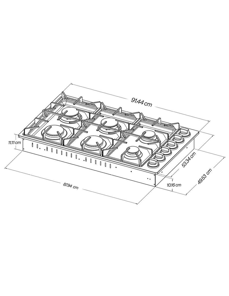 Parrilla a gas lp empotrable Thor Kitchen