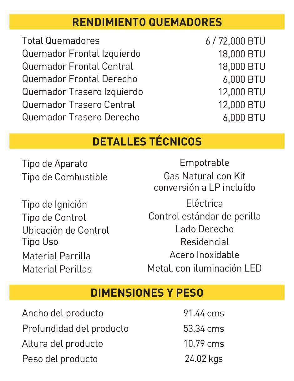 Parrilla a gas lp empotrable Parrilla a gas lp empotrable