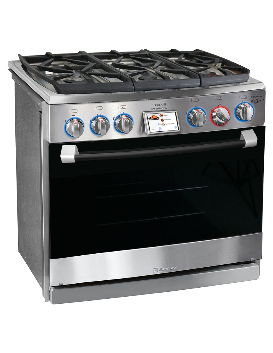 Combo estufa empotrable a gas natural/lp 76 cm EE-6342.TOULOUSE.FRYER de 6 quemadores + campana