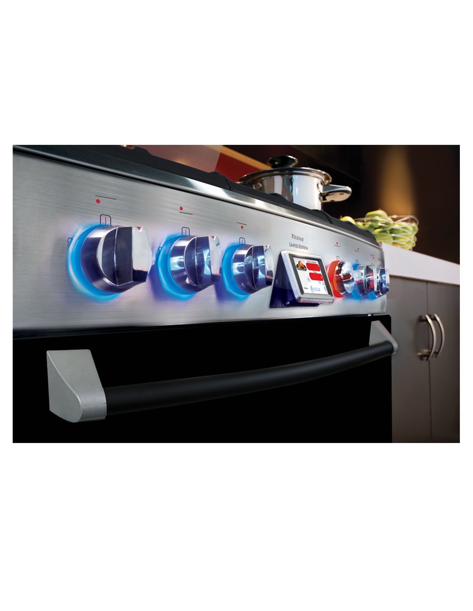 Combo estufa empotrable a gas natural/lp 76 cm EE-6342.TOULOUSE.FRYER de 6 quemadores + campana 7