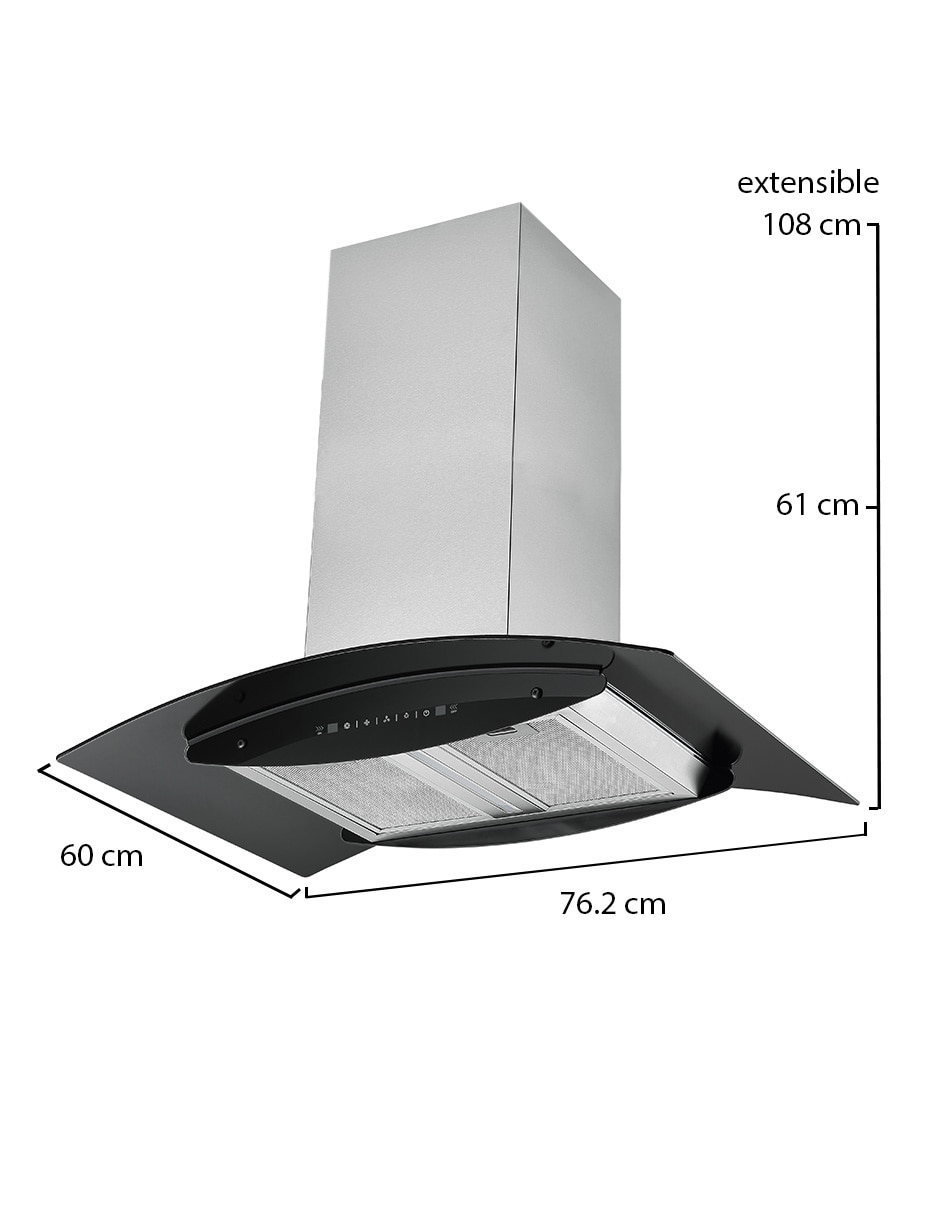 Campana de isla CI-350-77 de acero inoxidable 3
