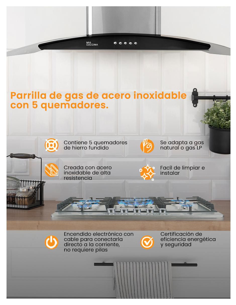 Parrilla a gas lp empotrable