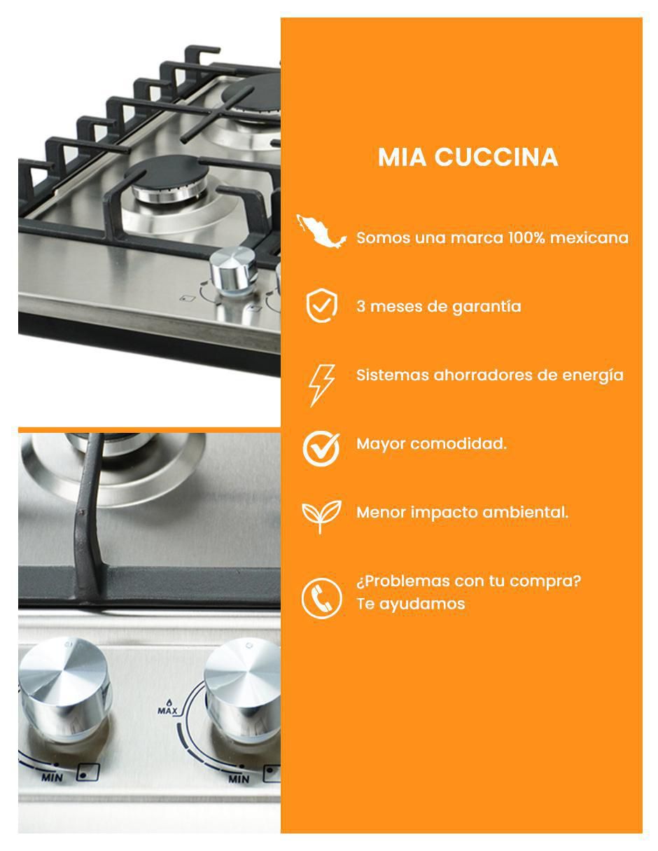 Parrilla a gas lp empotrable 6