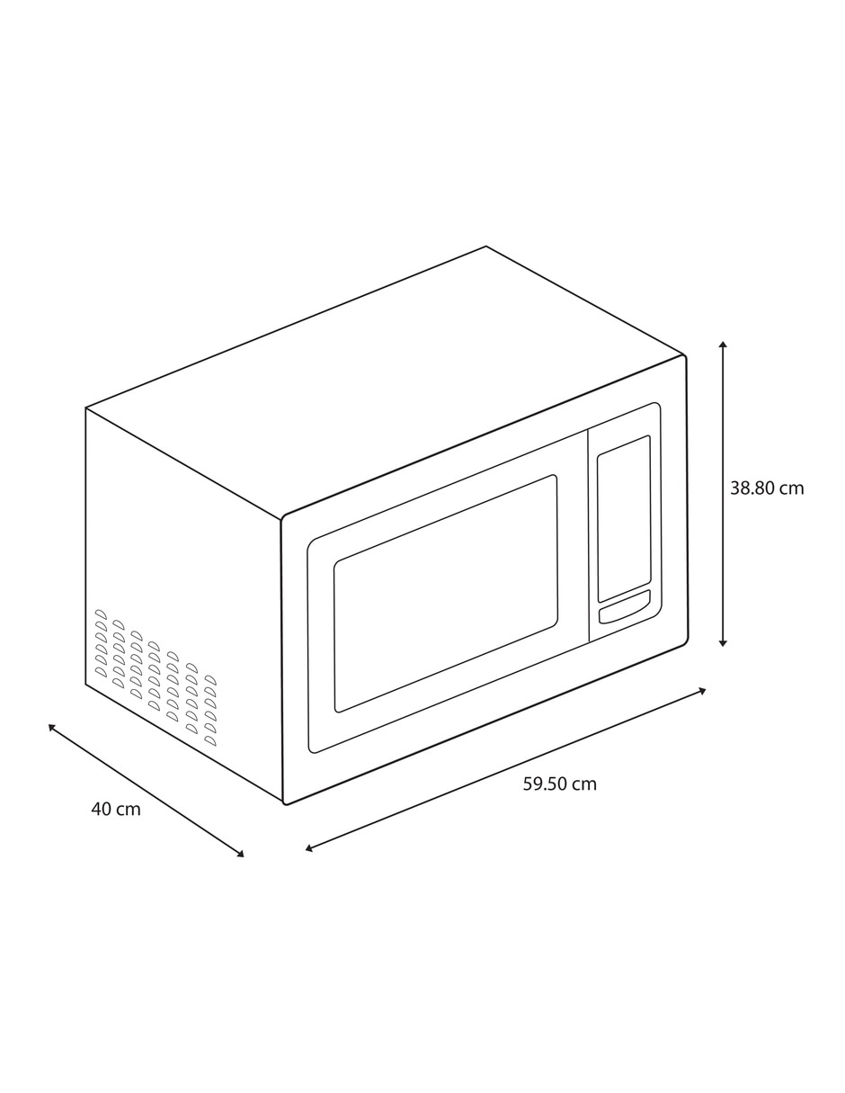 Horno de microondas con grill Io Mabe modelo IO110MDI1 1.1 pies cúbicos