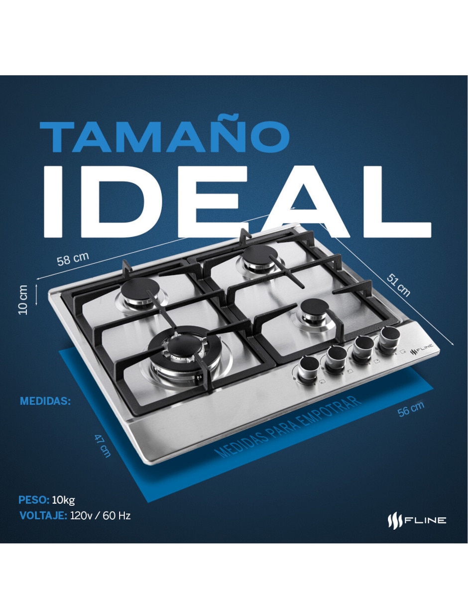 Parrilla a gas lp empotrable Fline lund