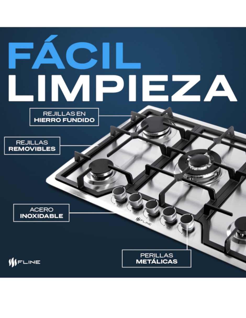 Parrilla a gas lp empotrable Fline lund