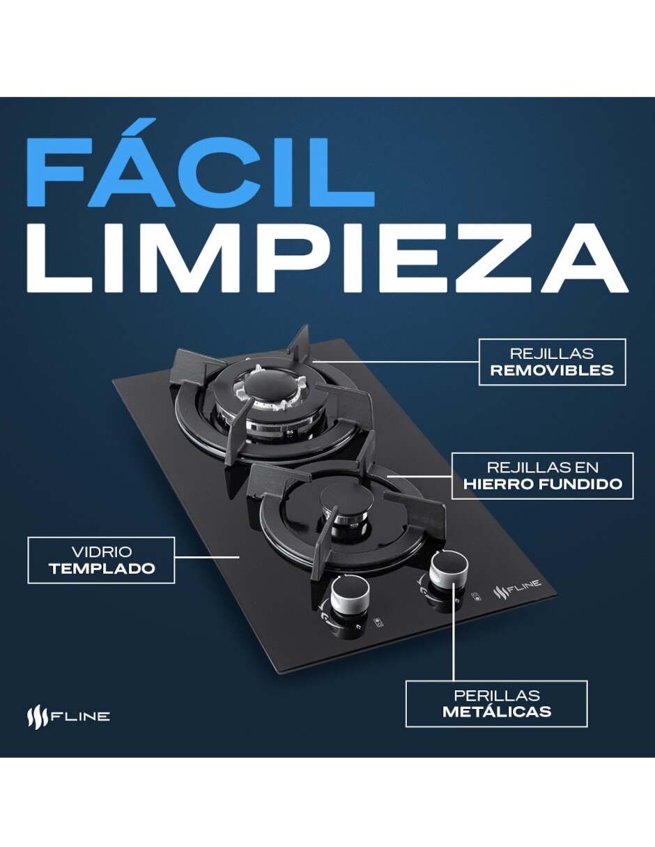 Parrilla a gas lp empotrable Fline oslo