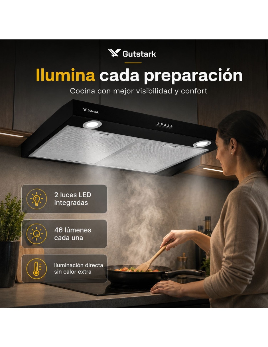 Campana plana mkz-campa76slimn de acero inoxidable 7