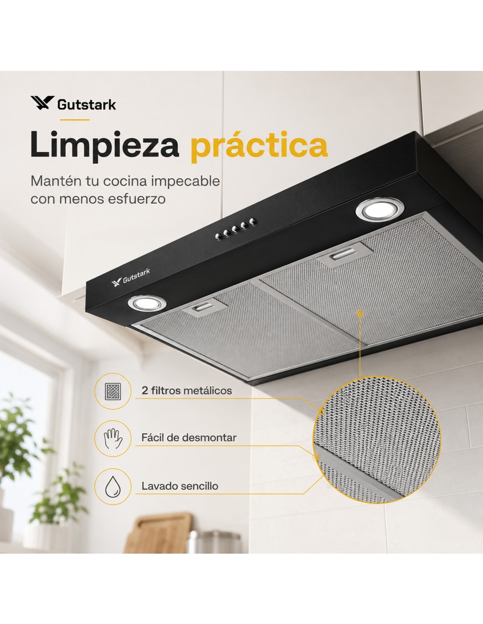Campana plana mkz-campa76slimn de acero inoxidable