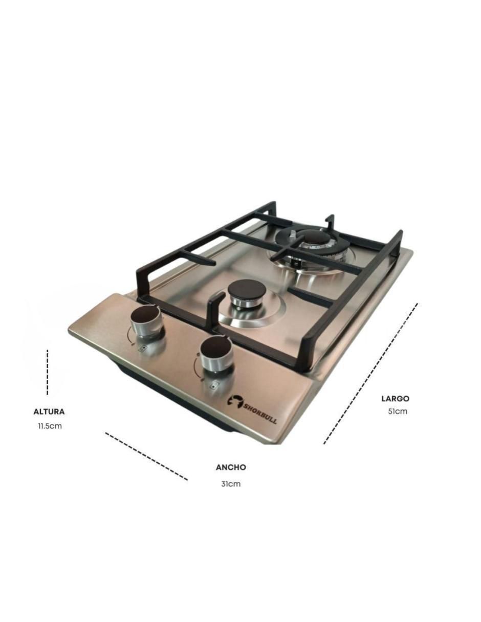Parrilla a gas lp empotrable Shorbull