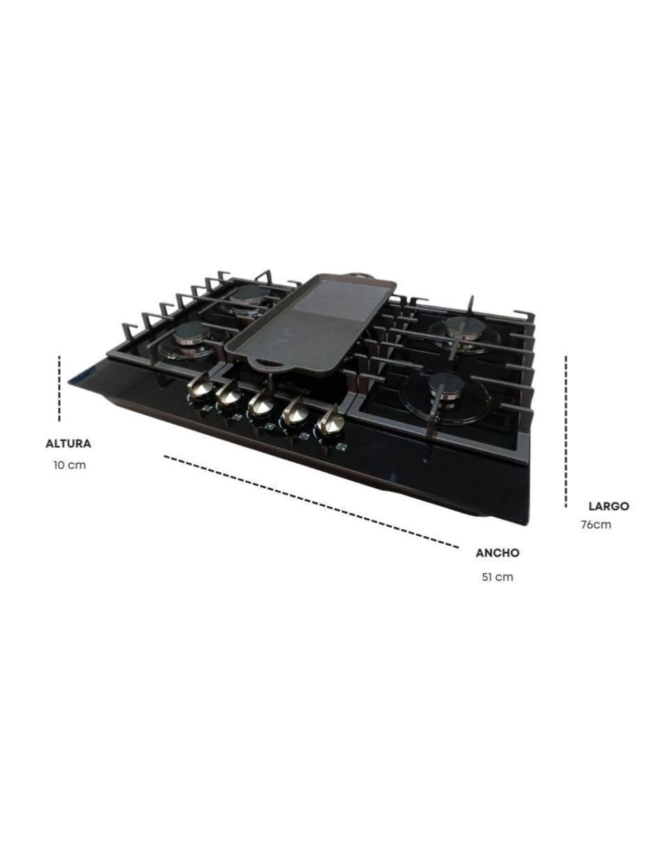 Parrilla a gas lp empotrable Shorbull con comal