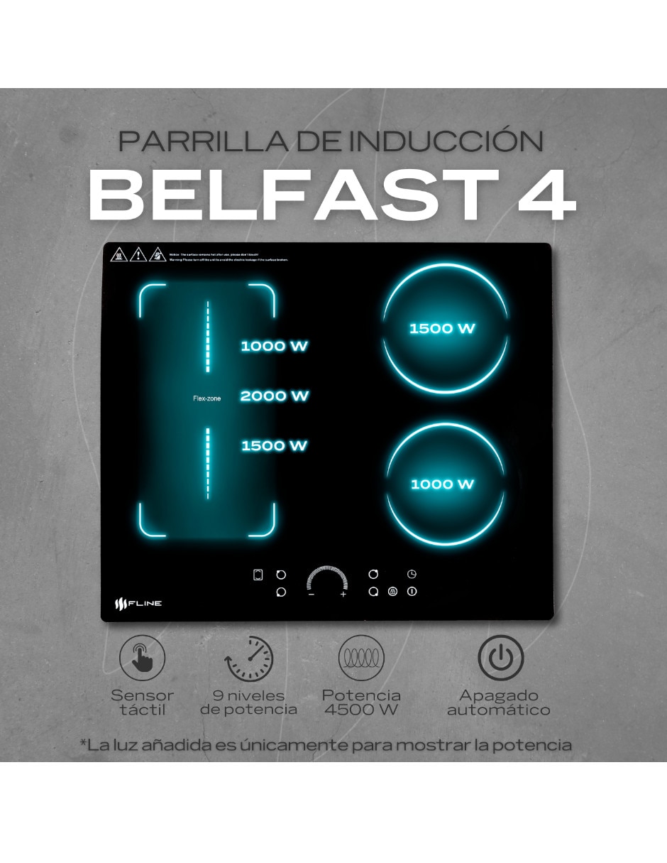 Parrilla a inducción empotrable Fline belfast