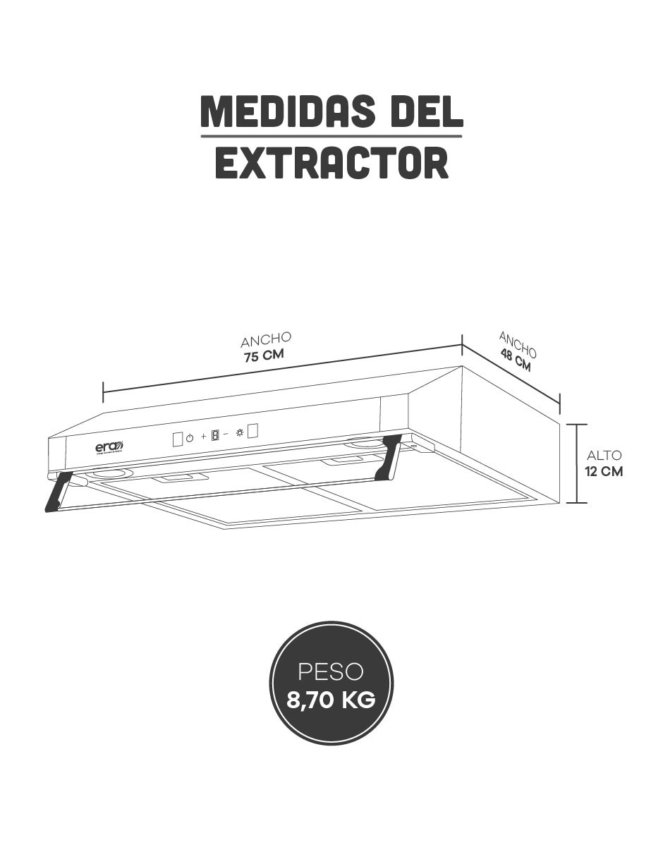 Campana de pared Era EC-180-75 de acero inoxidable