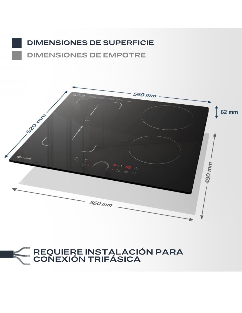 Parrilla a inducción empotrable Fline belfast