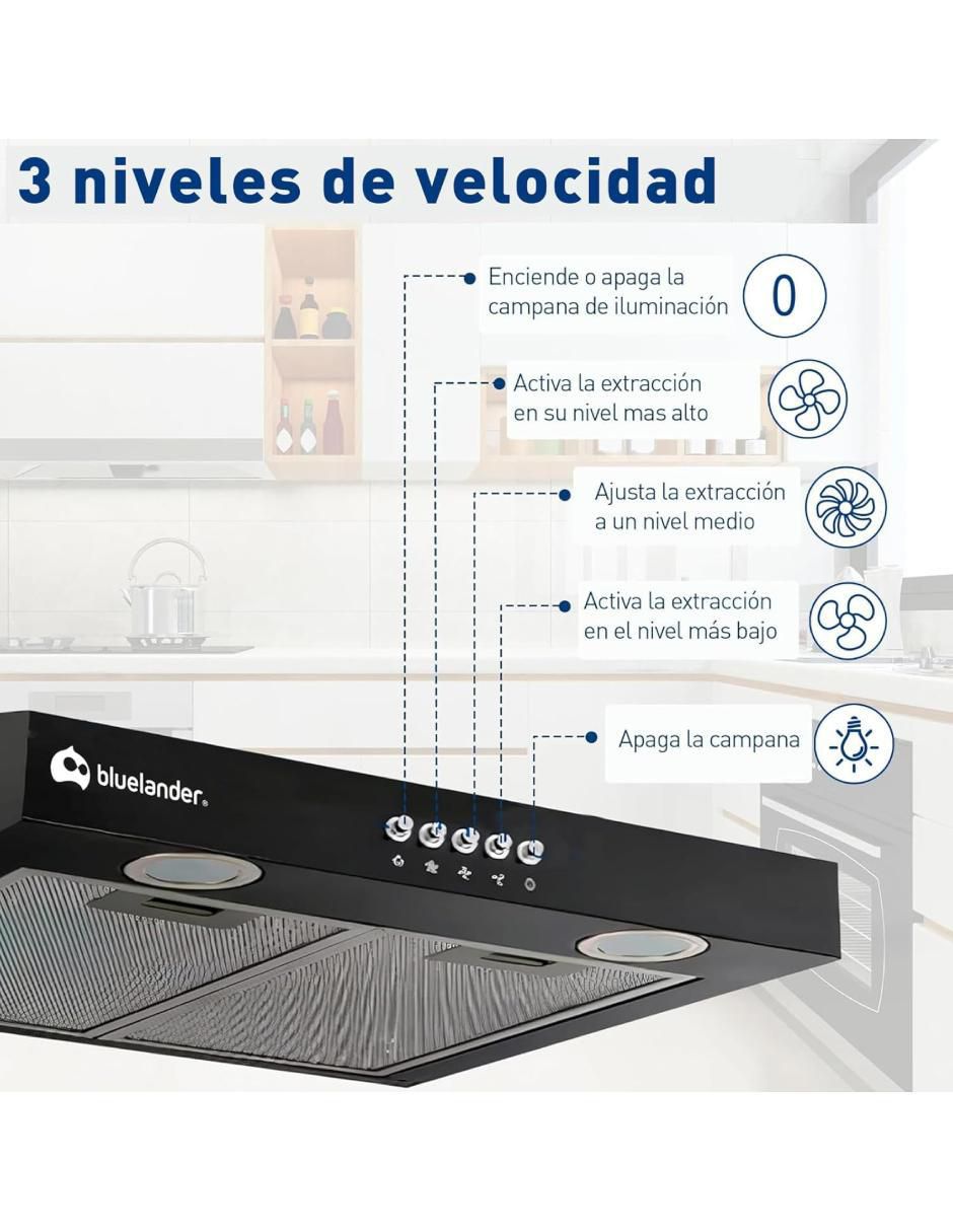 Campana plana Bluelander CBHH-0746 de acero inoxidable