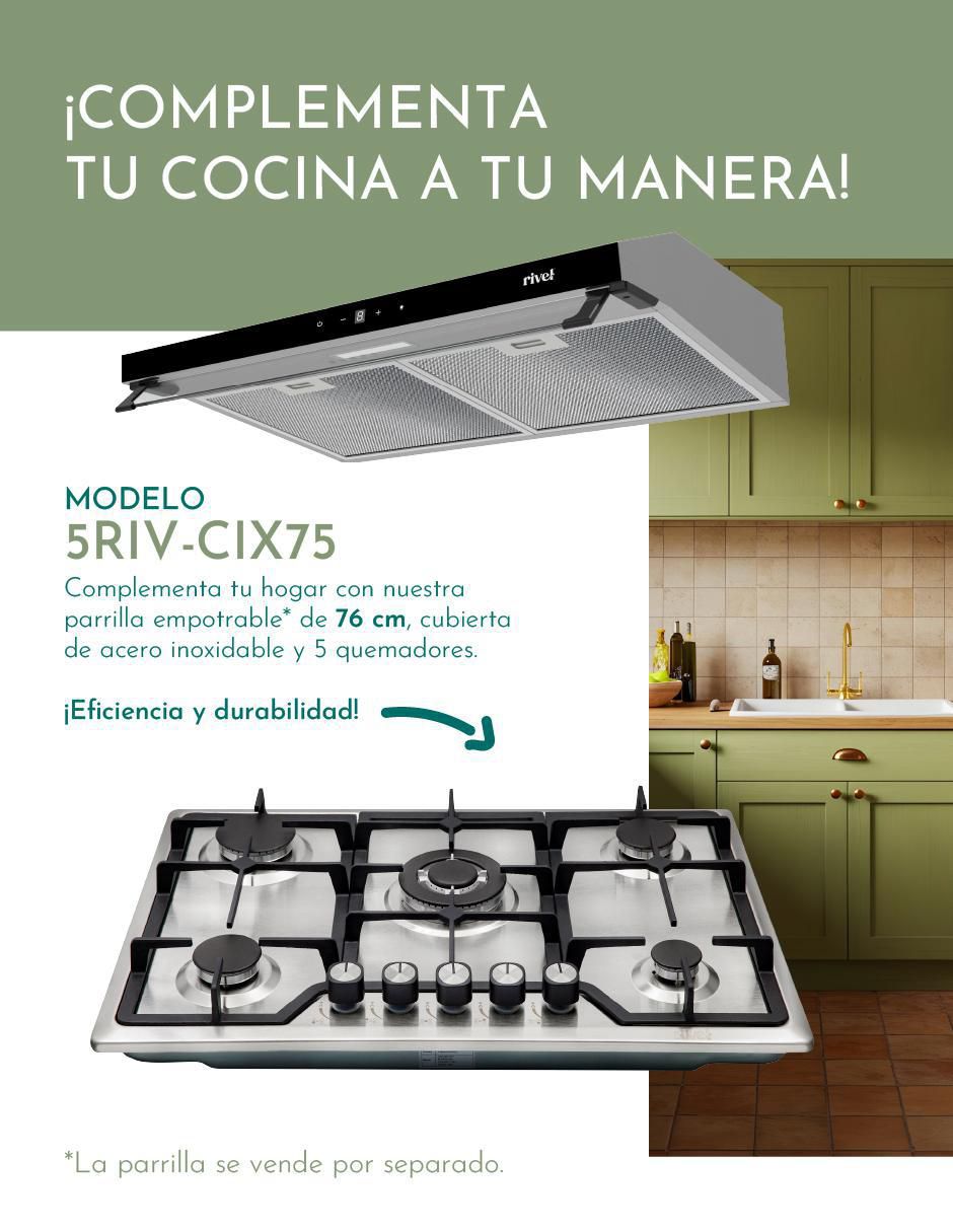 Campana de pared Rivel CAMP-IXT75 de acero inoxidable