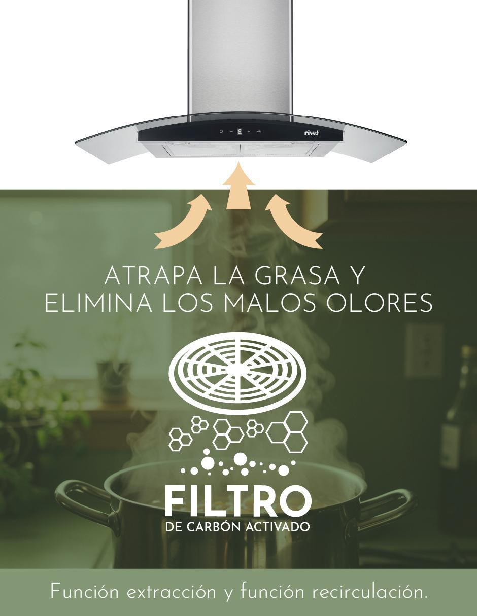 Campana de pared Rivel CAMP-XCT90 de acero inoxidable