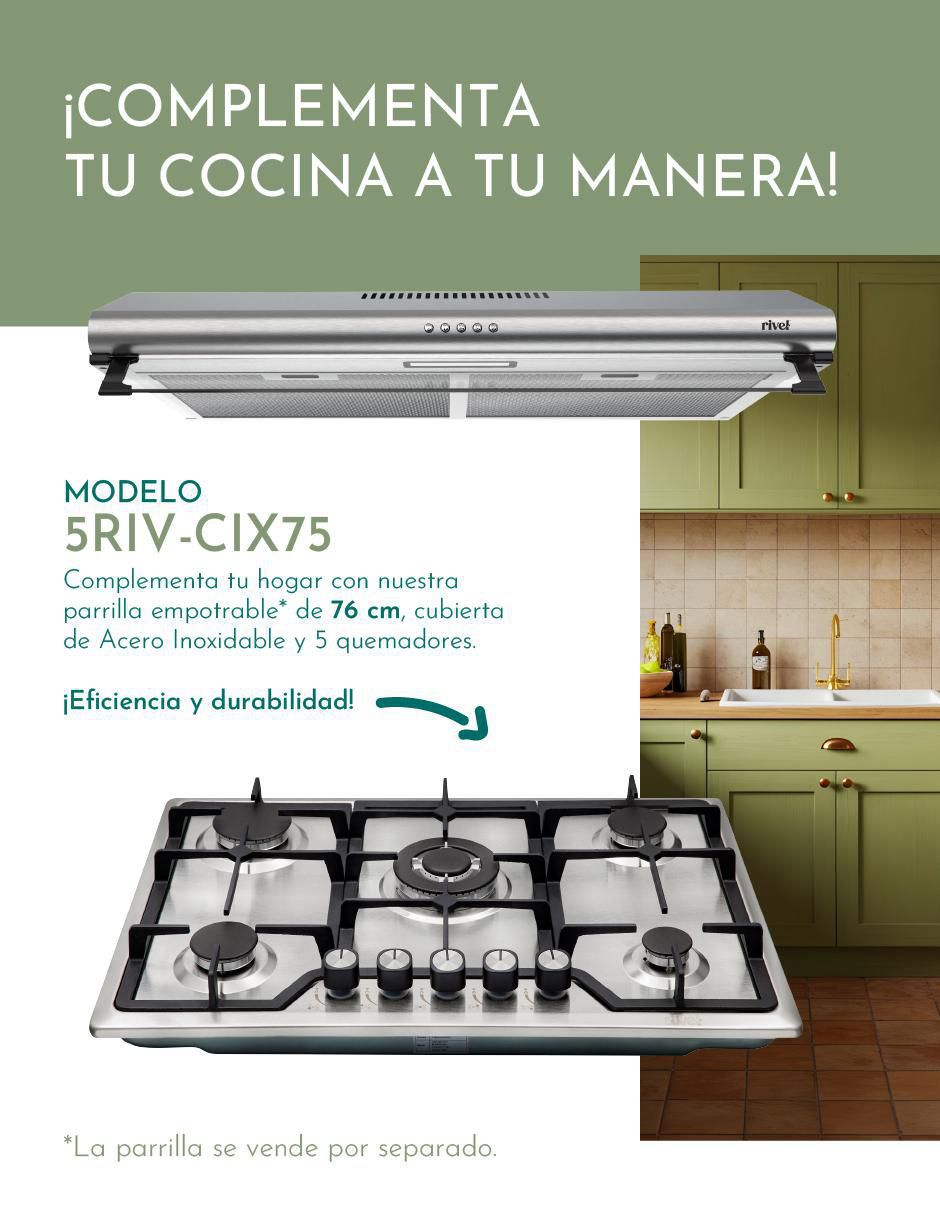 Campana de pared Rivel CAMP-IXB75 de acero inoxidable