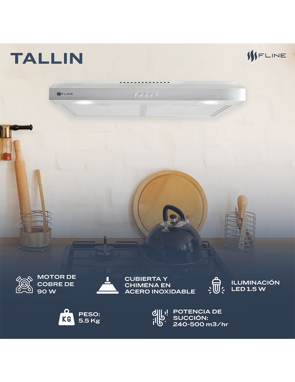 Campana plana Fline TA60 de acero inoxidable