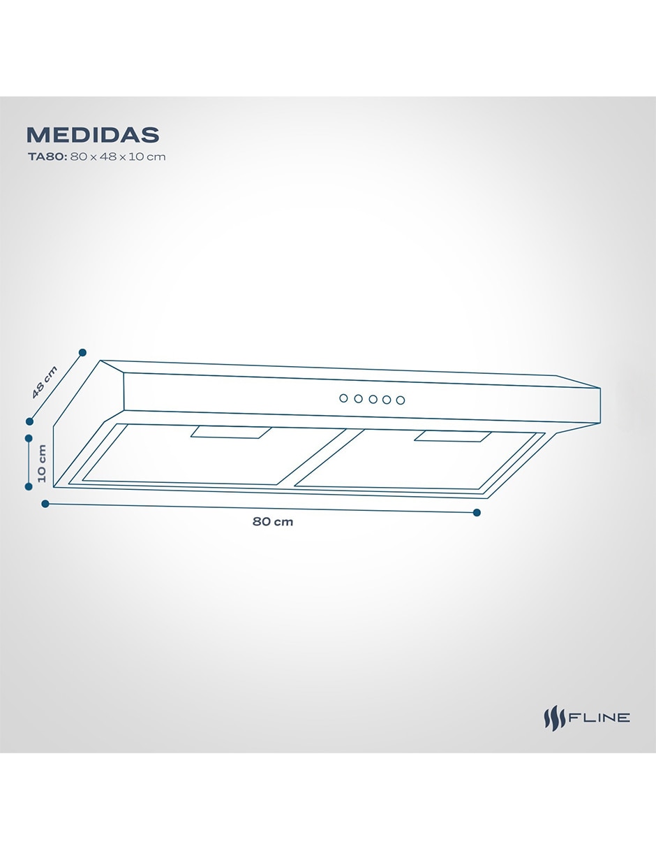 Campana plana Fline TA80 de acero inoxidable