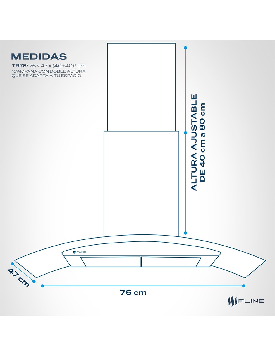 Campana de pared Fline TR76 de acero inoxidable