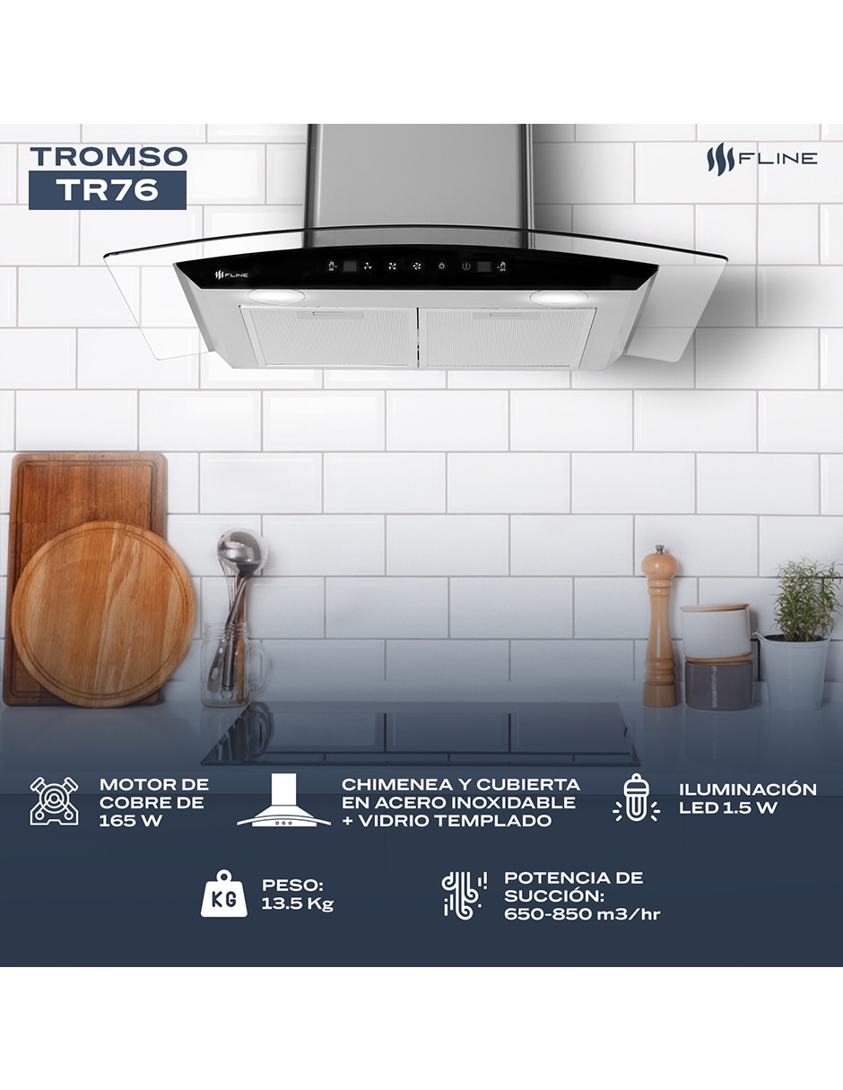 Campana de pared Fline TR76 de acero inoxidable