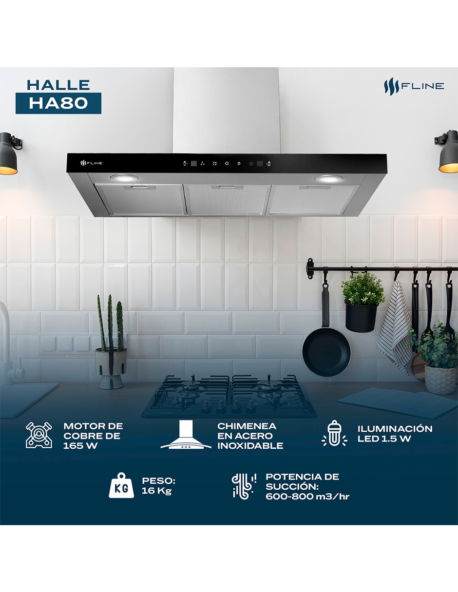 Campana de pared Fline HA80 de acero inoxidable