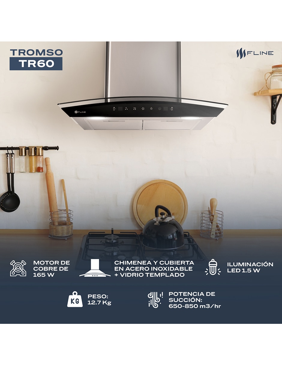 Campana de pared Fline TR60 de acero inoxidable