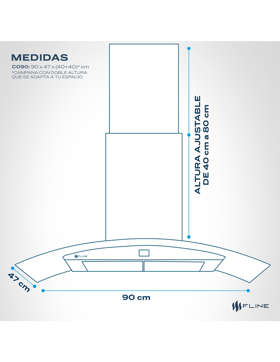 Campana de pared Fline CO90 de vidrio