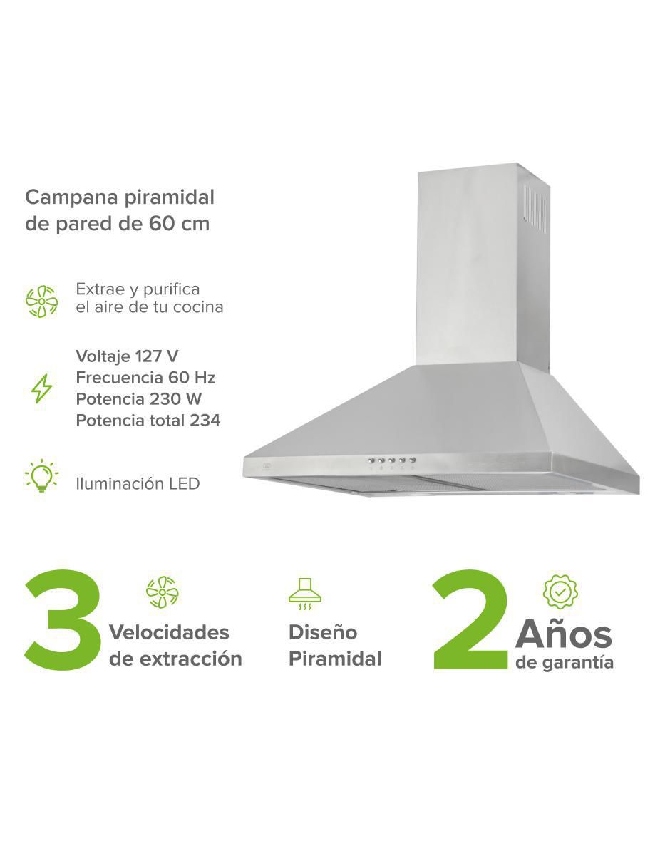 Campana de pared Avera CEP60 de acero inoxidable