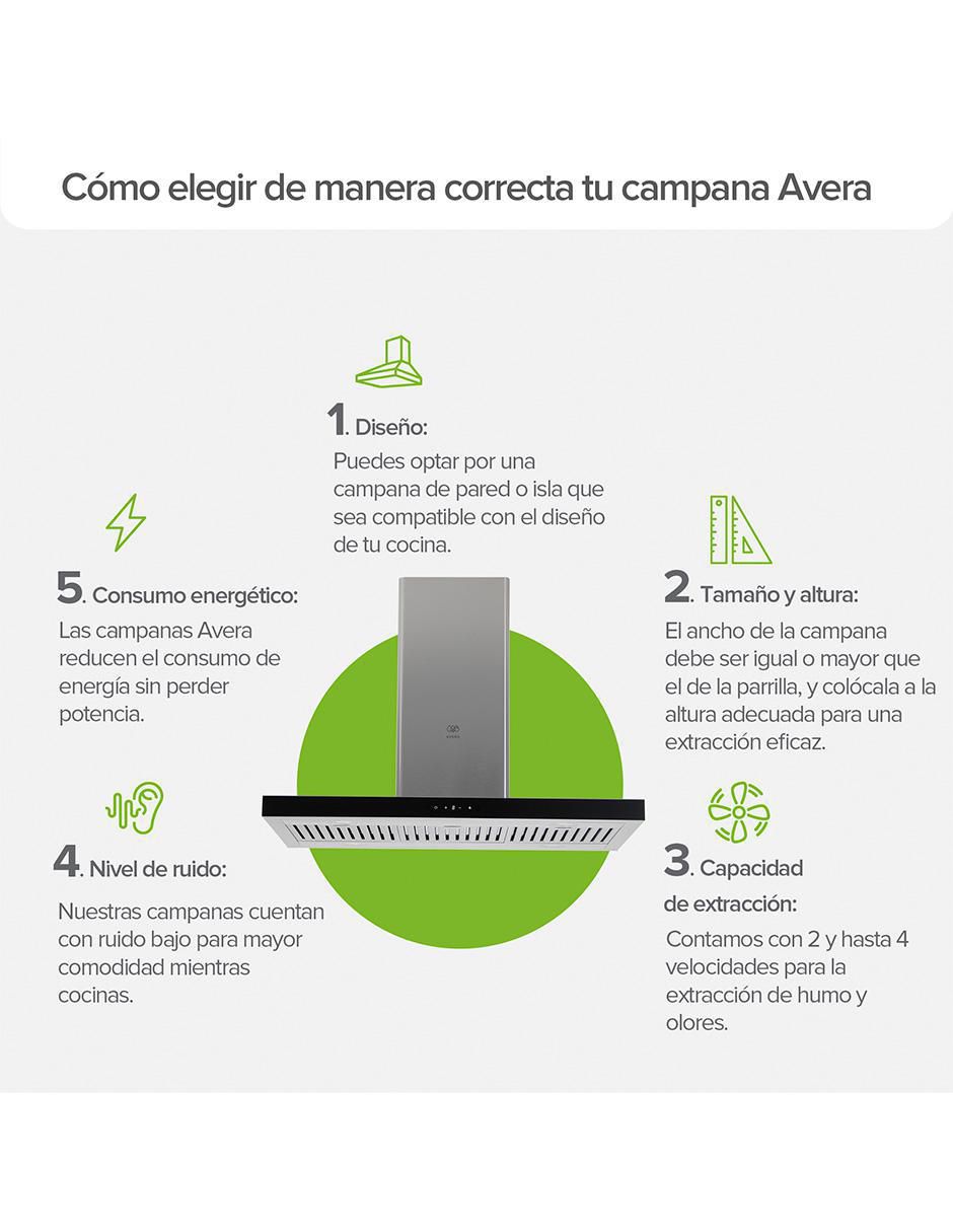 Campana de isla cei90 de acero inoxidable