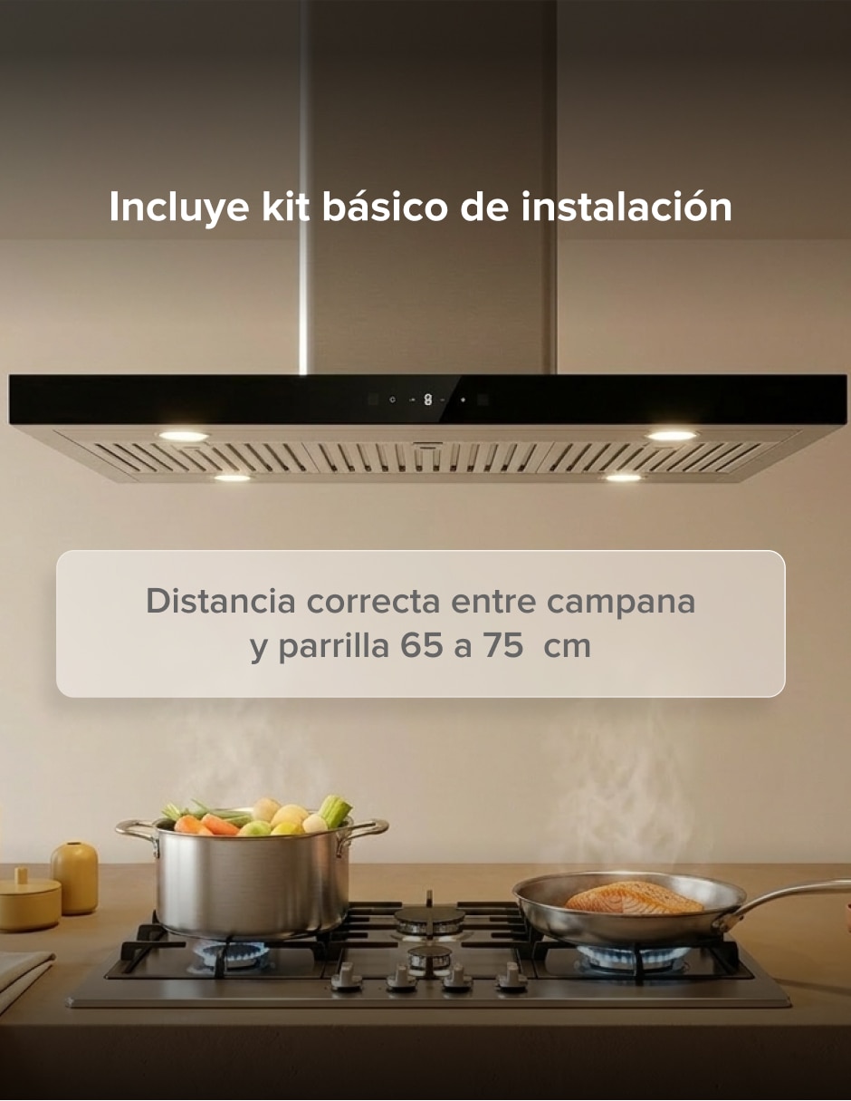 Campana de isla CEI90 de acero inoxidable